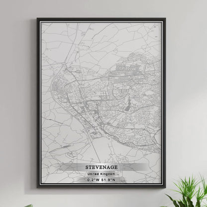 ROAD MAP OF STEVENAGE, UNITED KINGDOM BY MAPBAKES