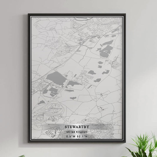 ROAD MAP OF STEWARTBY, UNITED KINGDOM BY MAPBAKES