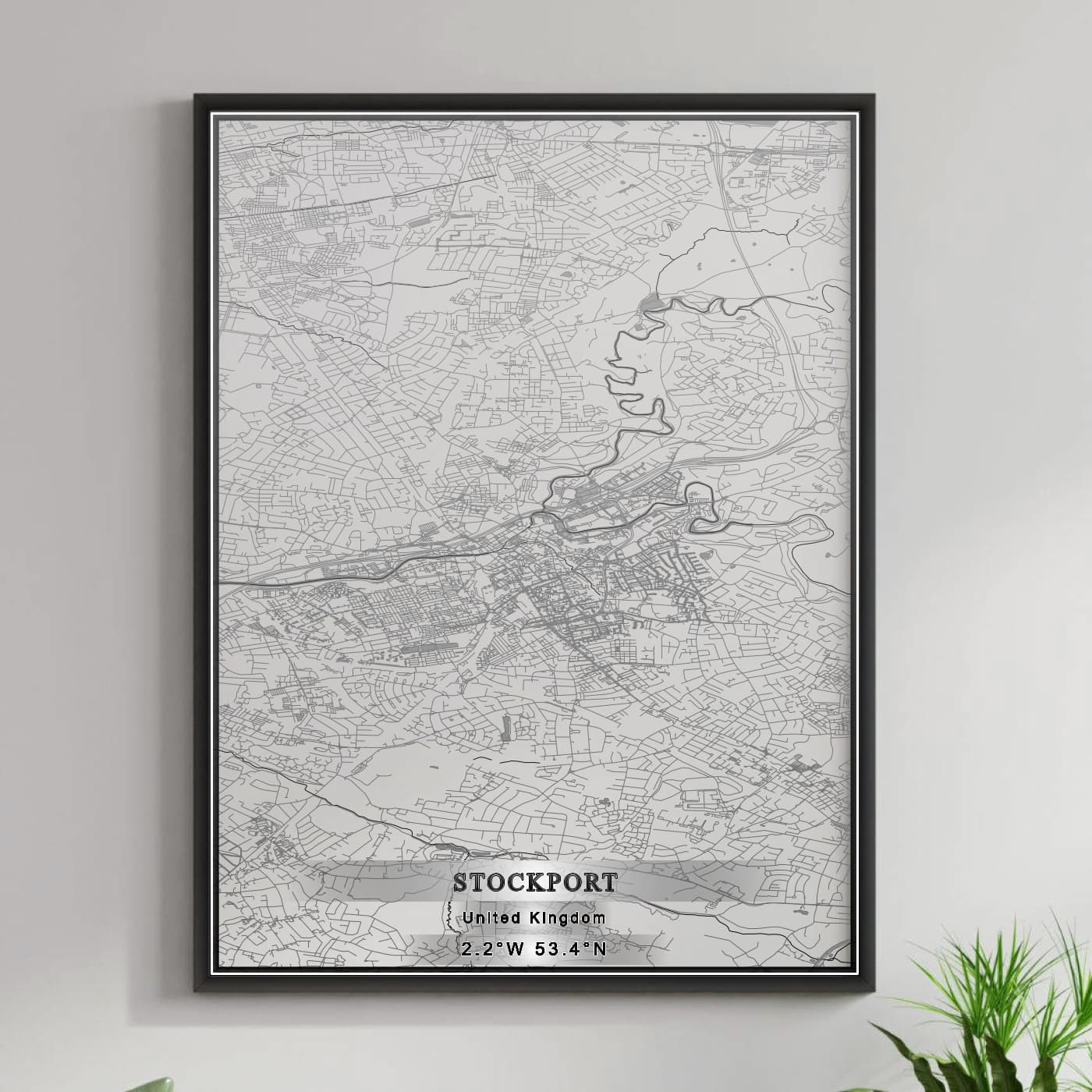 ROAD MAP OF STOCKPORT, UNITED KINGDOM BY MAPBAKES