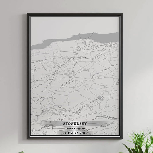 ROAD MAP OF STOGURSEY, UNITED KINGDOM BY MAPBAKES