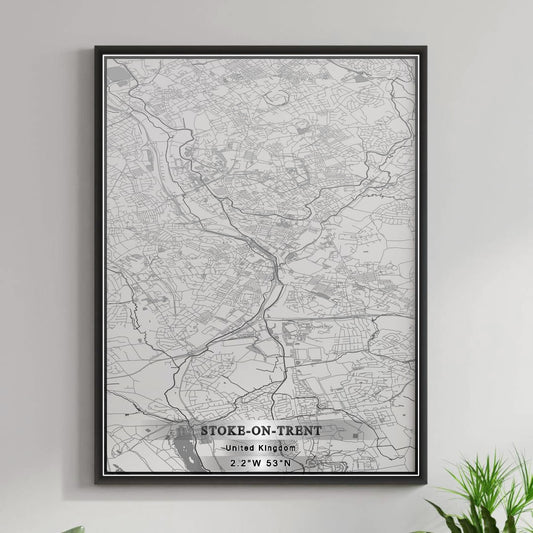 ROAD MAP OF STOKE-ON-TRENT, UNITED KINGDOM BY MAPBAKES