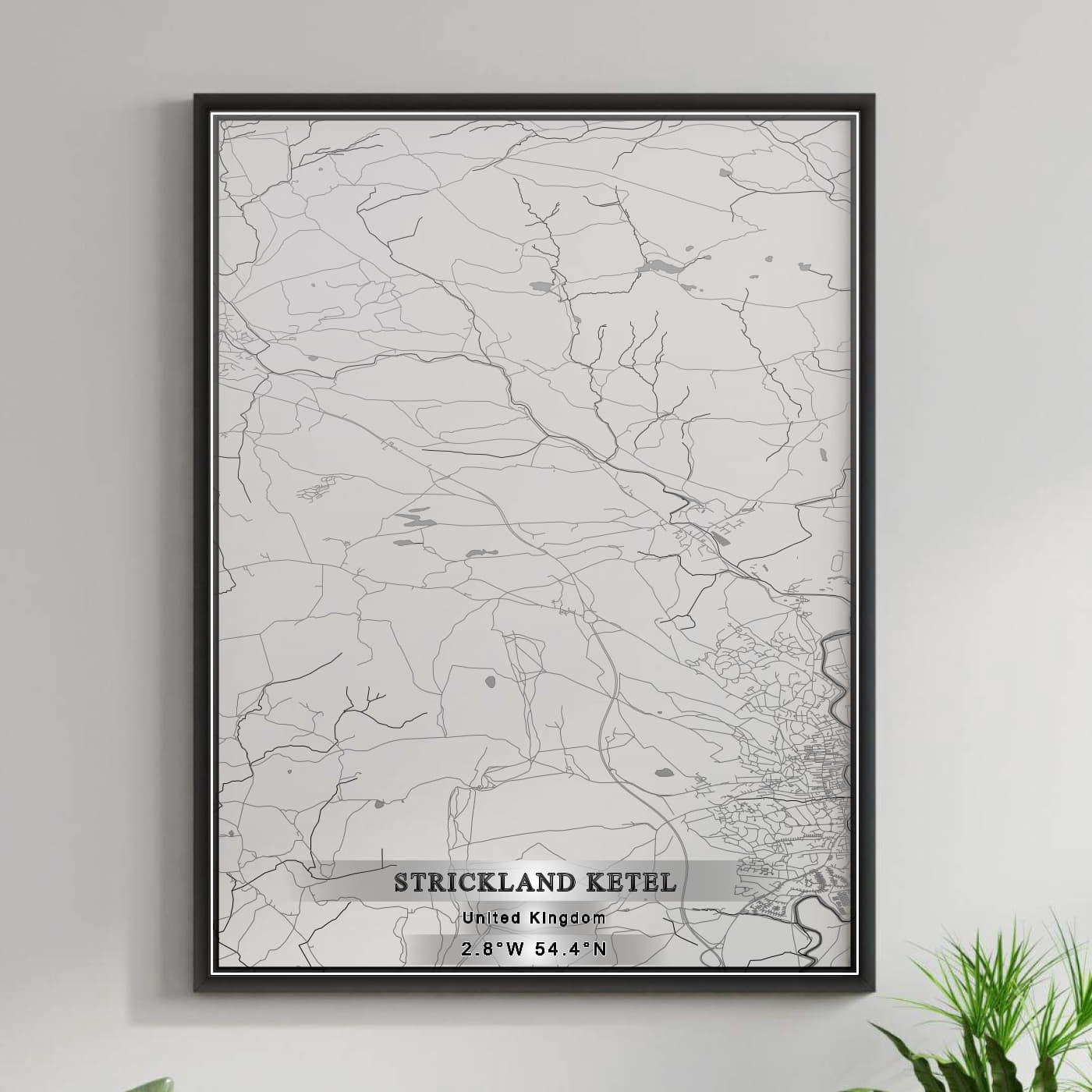 ROAD MAP OF STRICKLAND KETEL, UNITED KINGDOM BY MAPBAKES