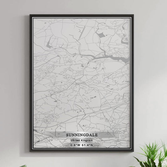 ROAD MAP OF SUNNINGDALE, UNITED KINGDOM BY MAPBAKES