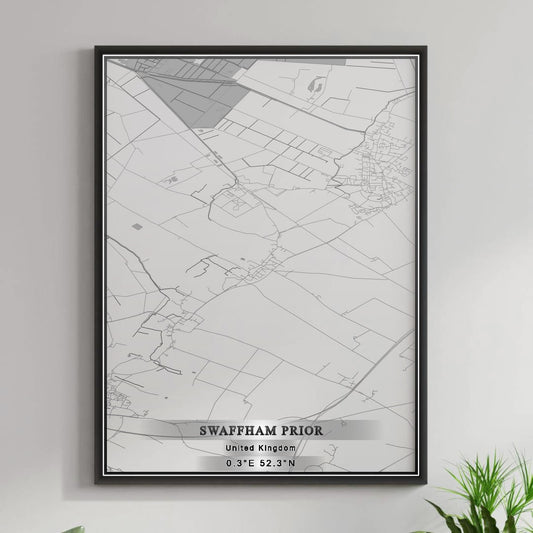 ROAD MAP OF SWAFFHAM PRIOR, UNITED KINGDOM BY MAPBAKES