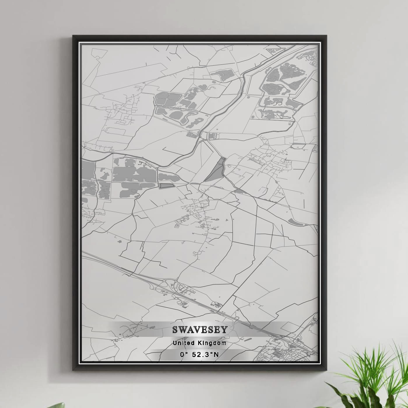 ROAD MAP OF SWAVESEY, UNITED KINGDOM BY MAPBAKES