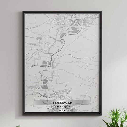 ROAD MAP OF TEMPSFORD, UNITED KINGDOM BY MAPBAKES