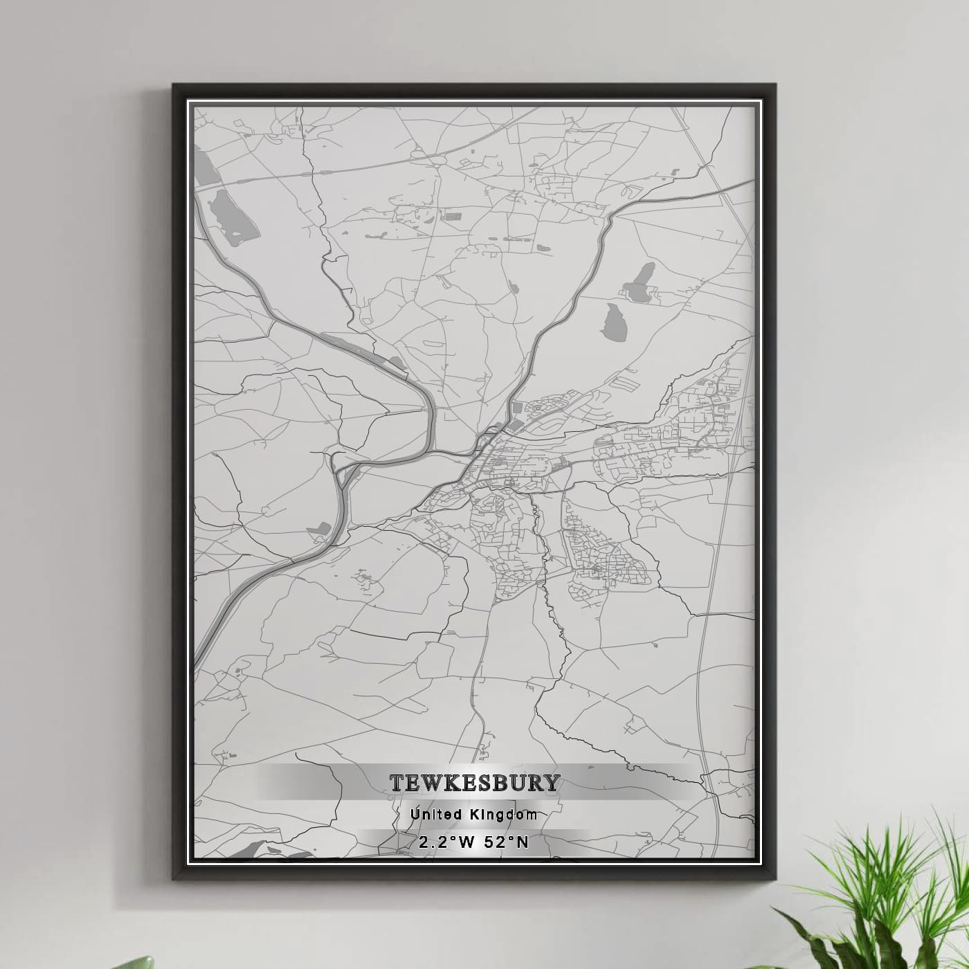 ROAD MAP OF TEWKESBURY, UNITED KINGDOM BY MAPBAKES