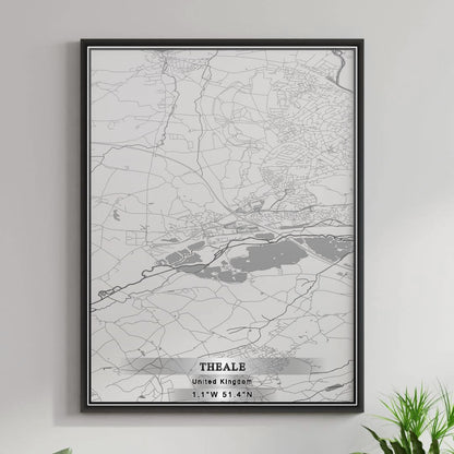 ROAD MAP OF THEALE, UNITED KINGDOM BY MAPBAKES