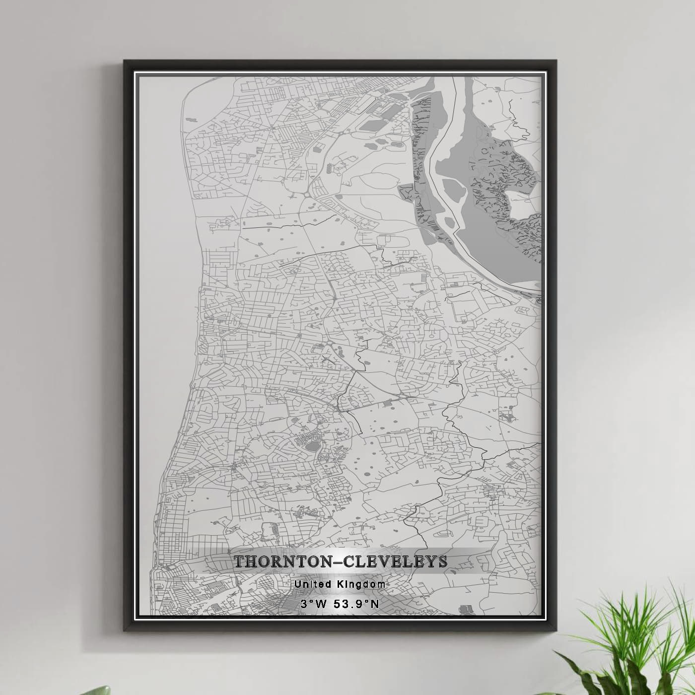 ROAD MAP OF THORNTON–CLEVELEYS, UNITED KINGDOM BY MAPBAKES