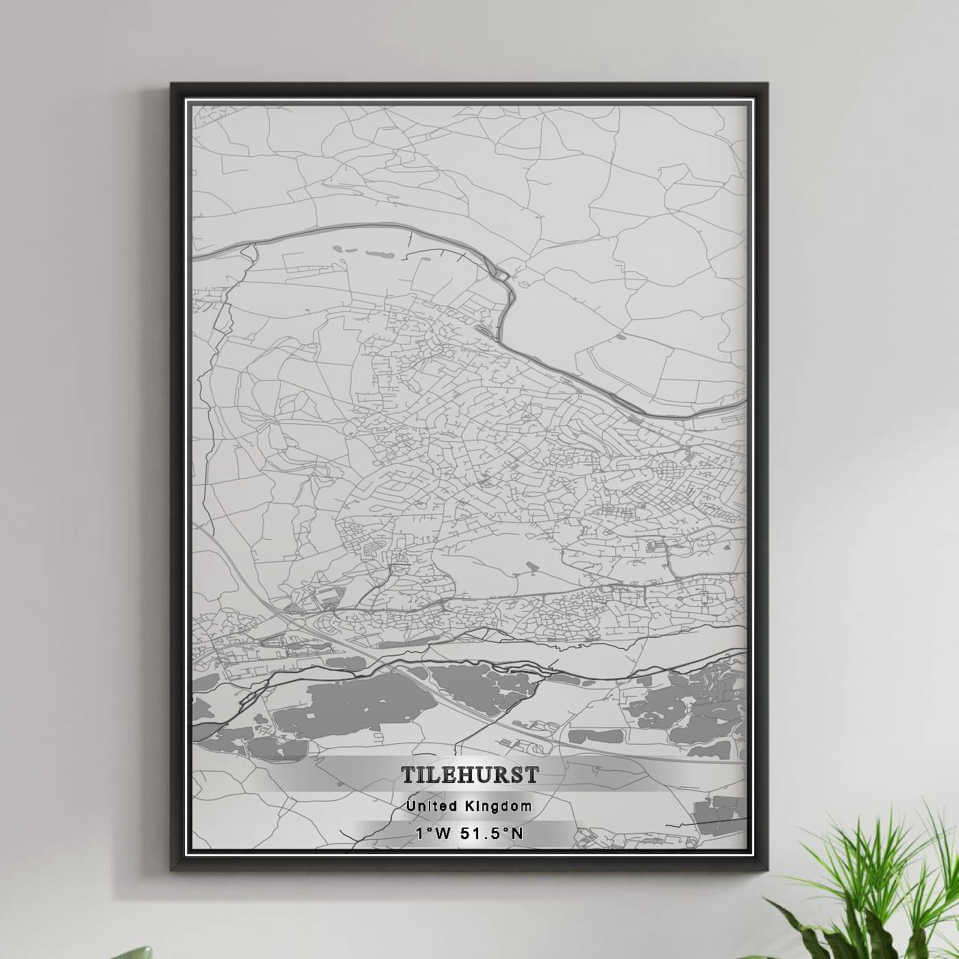 ROAD MAP OF TILEHURST, UNITED KINGDOM BY MAPBAKES