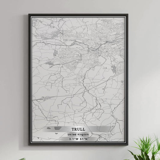 ROAD MAP OF TRULL, UNITED KINGDOM BY MAPBAKES