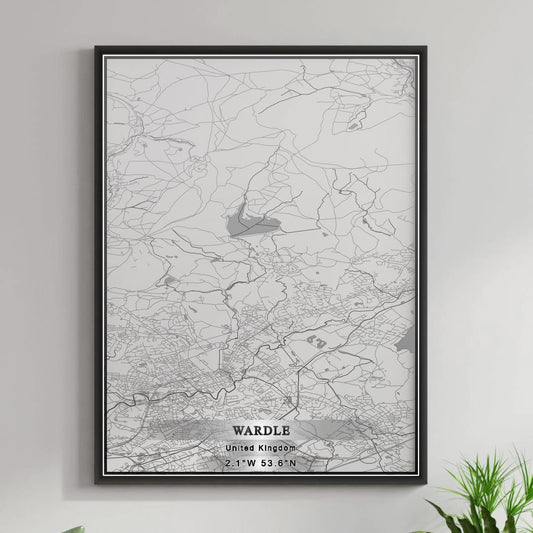 ROAD MAP OF WARDLE, UNITED KINGDOM BY MAPBAKES