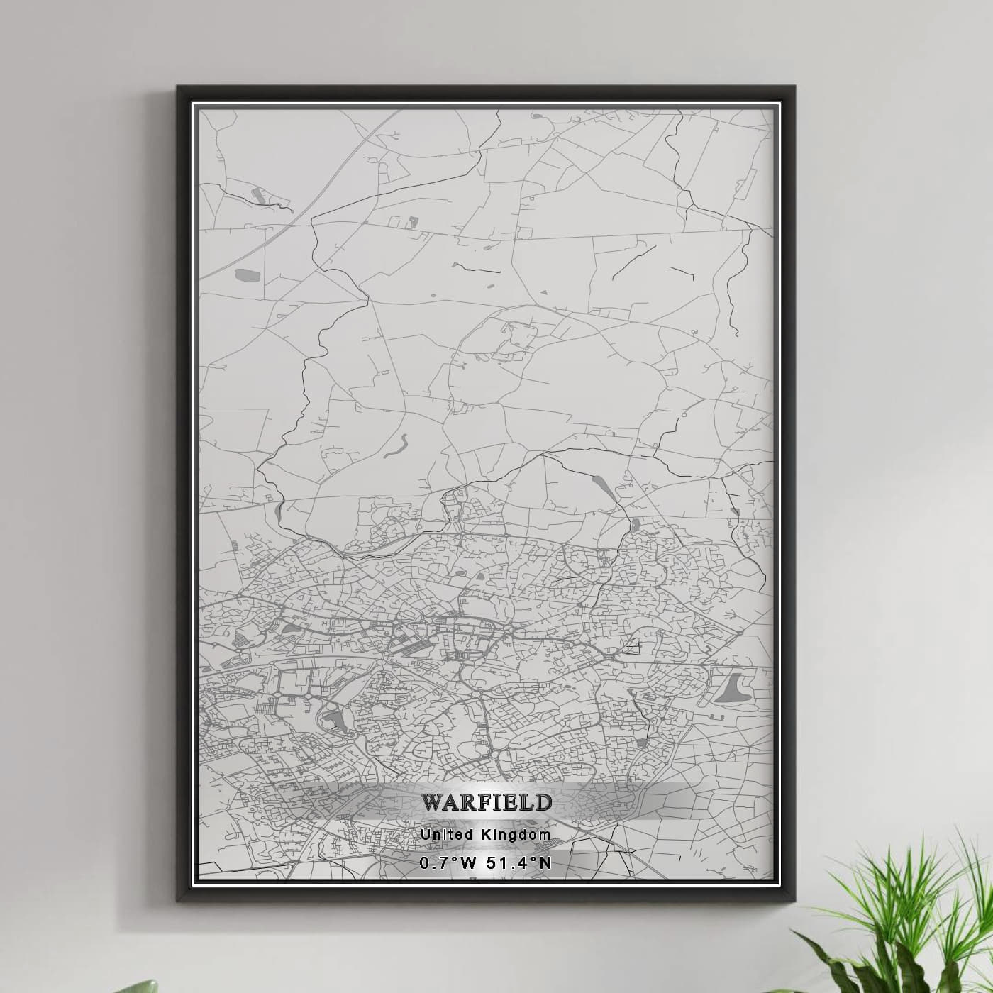 ROAD MAP OF WARFIELD, UNITED KINGDOM BY MAPBAKES