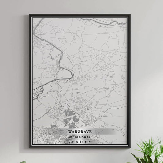 ROAD MAP OF WARGRAVE, UNITED KINGDOM BY MAPBAKES