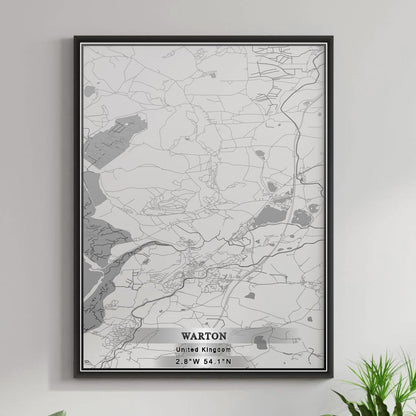 ROAD MAP OF WARTON, UNITED KINGDOM BY MAPBAKES