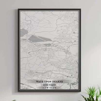 ROAD MAP OF WATH UPON DEARNE, UNITED KINGDOM BY MAPBAKES