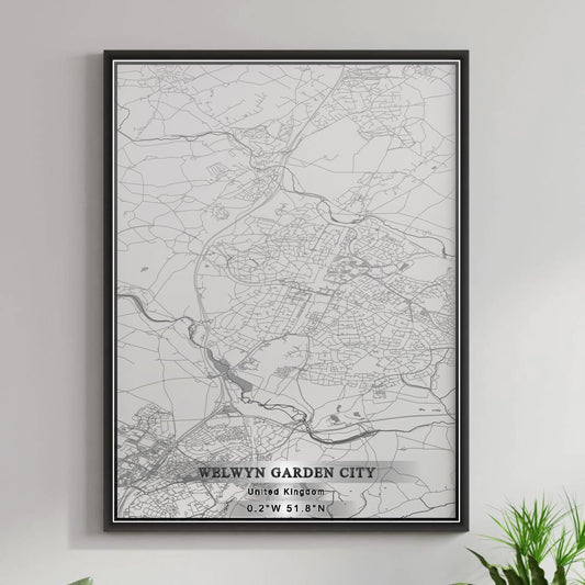 ROAD MAP OF WELWYN GARDEN CITY, UNITED KINGDOM BY MAPBAKES