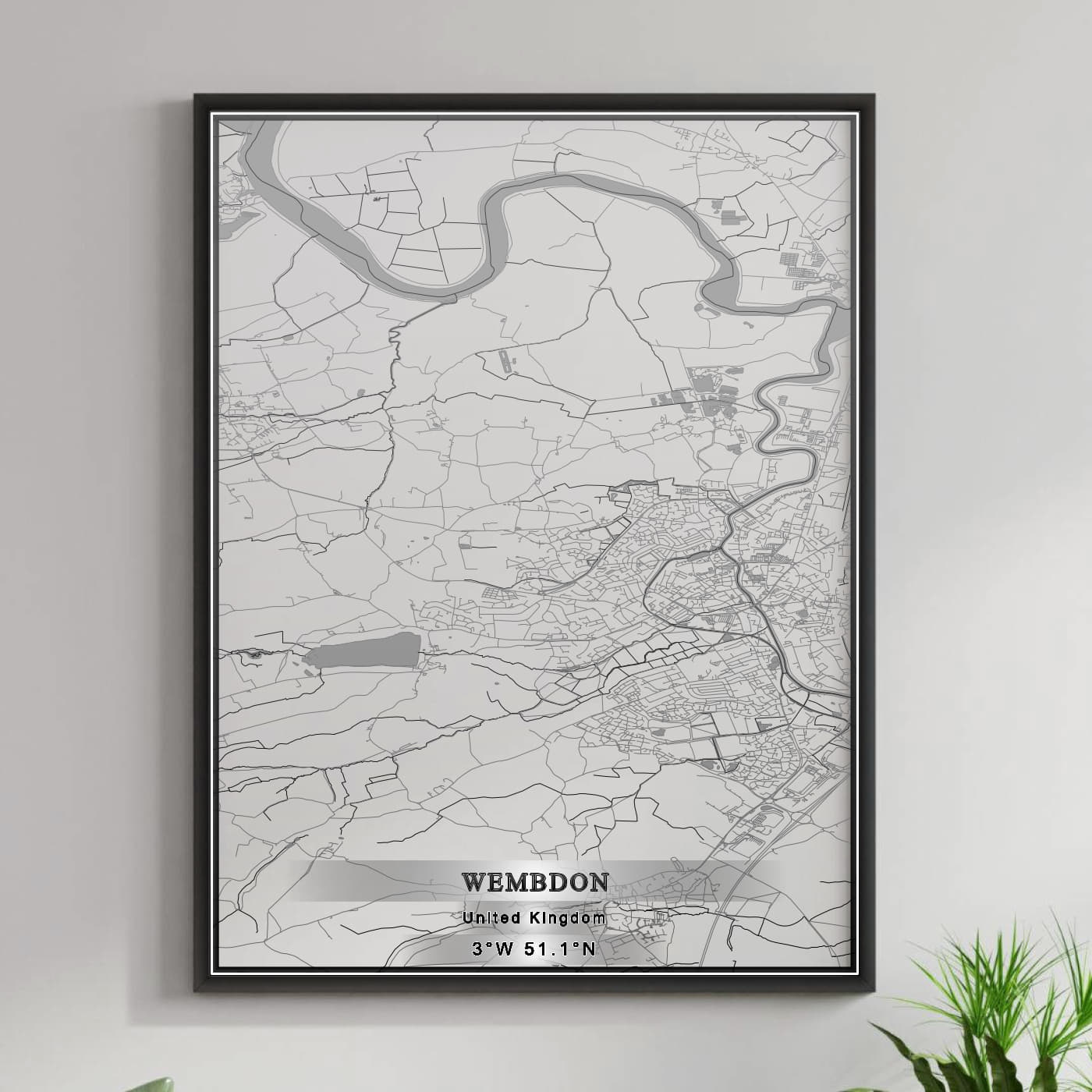 ROAD MAP OF WEMBDON, UNITED KINGDOM BY MAPBAKES