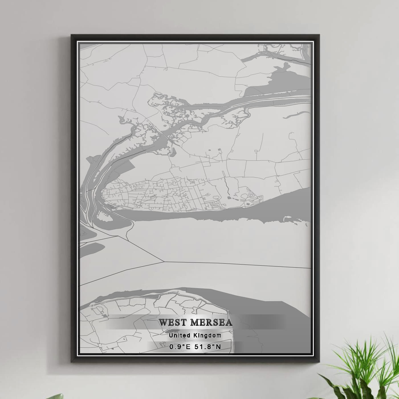 ROAD MAP OF WEST MERSEA, UNITED KINGDOM BY MAPBAKES