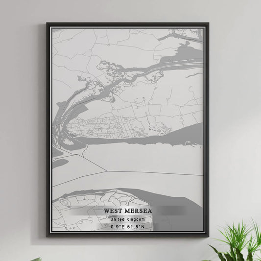 ROAD MAP OF WEST MERSEA, UNITED KINGDOM BY MAPBAKES