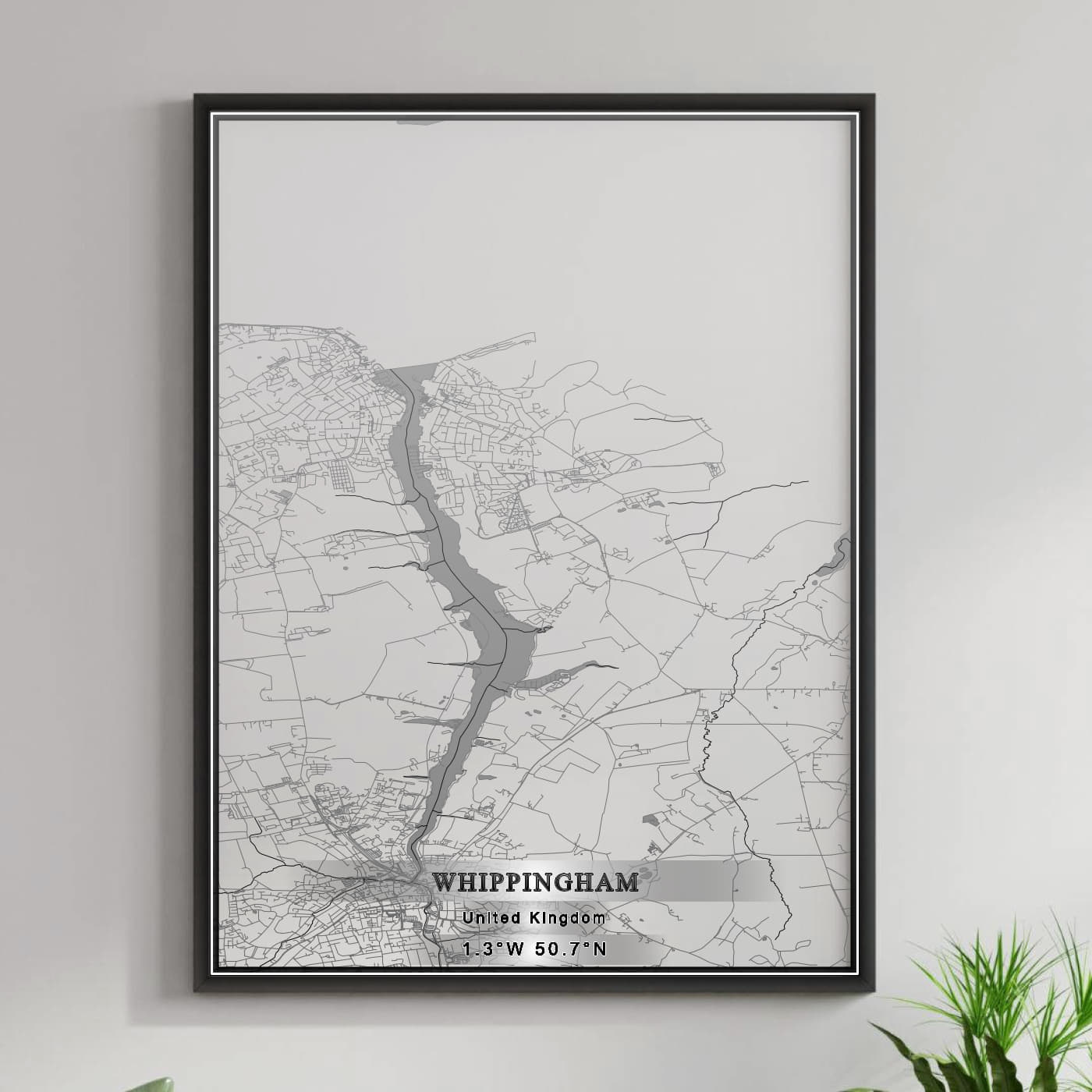 ROAD MAP OF WHIPPINGHAM, UNITED KINGDOM BY MAPBAKES