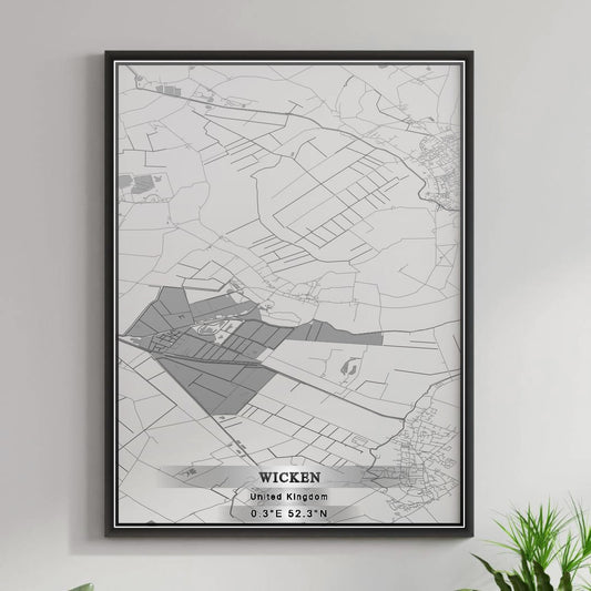 ROAD MAP OF WICKEN, UNITED KINGDOM BY MAPBAKES