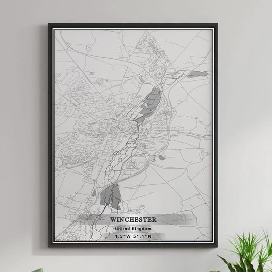 ROAD MAP OF WINCHESTER, UNITED KINGDOM BY MAPBAKES