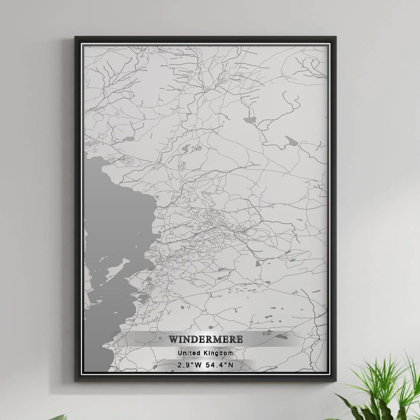 ROAD MAP OF WINDERMERE, UNITED KINGDOM BY MAPBAKES