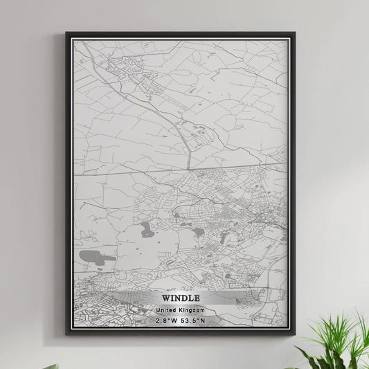 ROAD MAP OF WINDLE, UNITED KINGDOM BY MAPBAKES