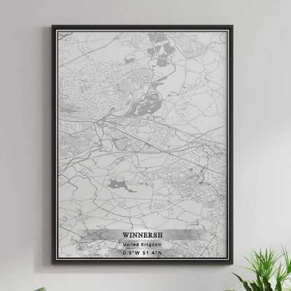 ROAD MAP OF WINNERSH, UNITED KINGDOM BY MAPBAKES