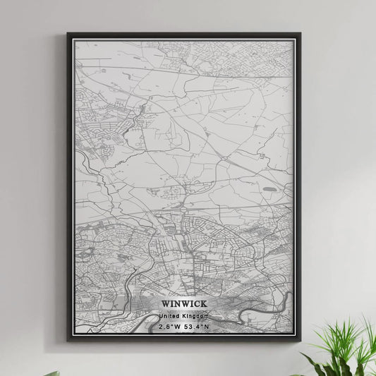 ROAD MAP OF WINWICK, UNITED KINGDOM BY MAPBAKES