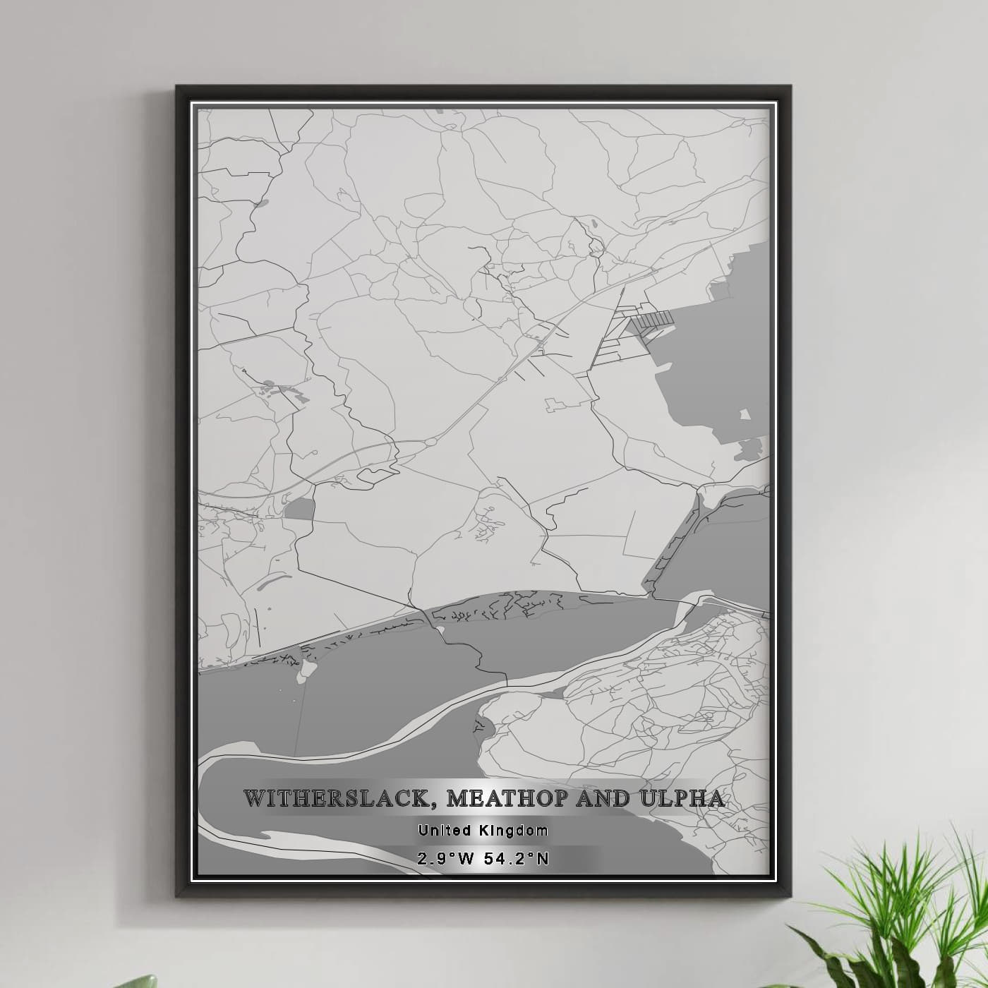 ROAD MAP OF WITHERSLACK, MEATHOP AND ULPHA, UNITED KINGDOM BY MAPBAKES