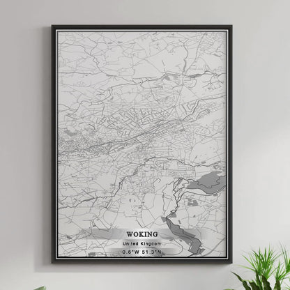 ROAD MAP OF WOKING, UNITED KINGDOM BY MAPBAKES