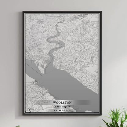 ROAD MAP OF WOOLSTON, UNITED KINGDOM BY MAPBAKES