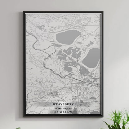 ROAD MAP OF WRAYSBURY, UNITED KINGDOM BY MAPBAKES