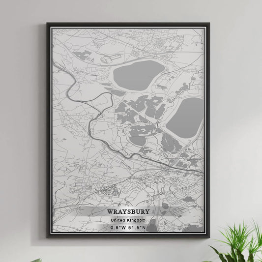 ROAD MAP OF WRAYSBURY, UNITED KINGDOM BY MAPBAKES