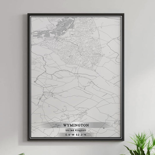 ROAD MAP OF WYMINGTON, UNITED KINGDOM BY MAPBAKES