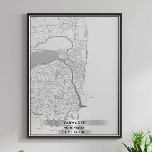 ROAD MAP OF YARMOUTH, UNITED KINGDOM BY MAPBAKES