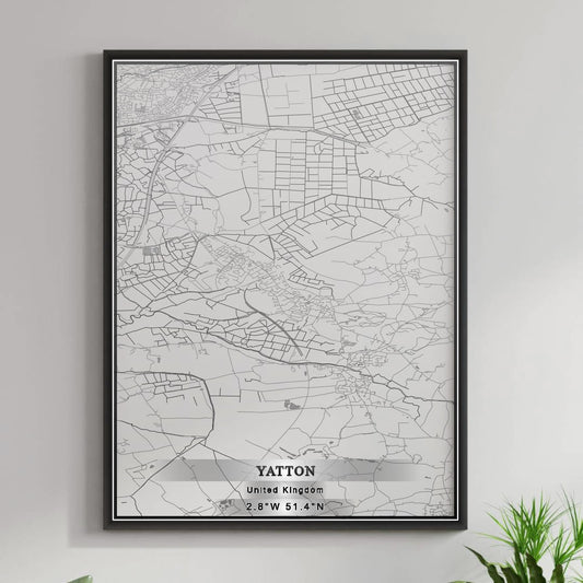 ROAD MAP OF YATTON, UNITED KINGDOM BY MAPBAKES