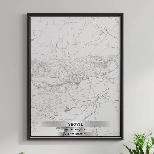 ROAD MAP OF YEOVIL WITHOUT, UNITED KINGDOM BY MAPBAKES