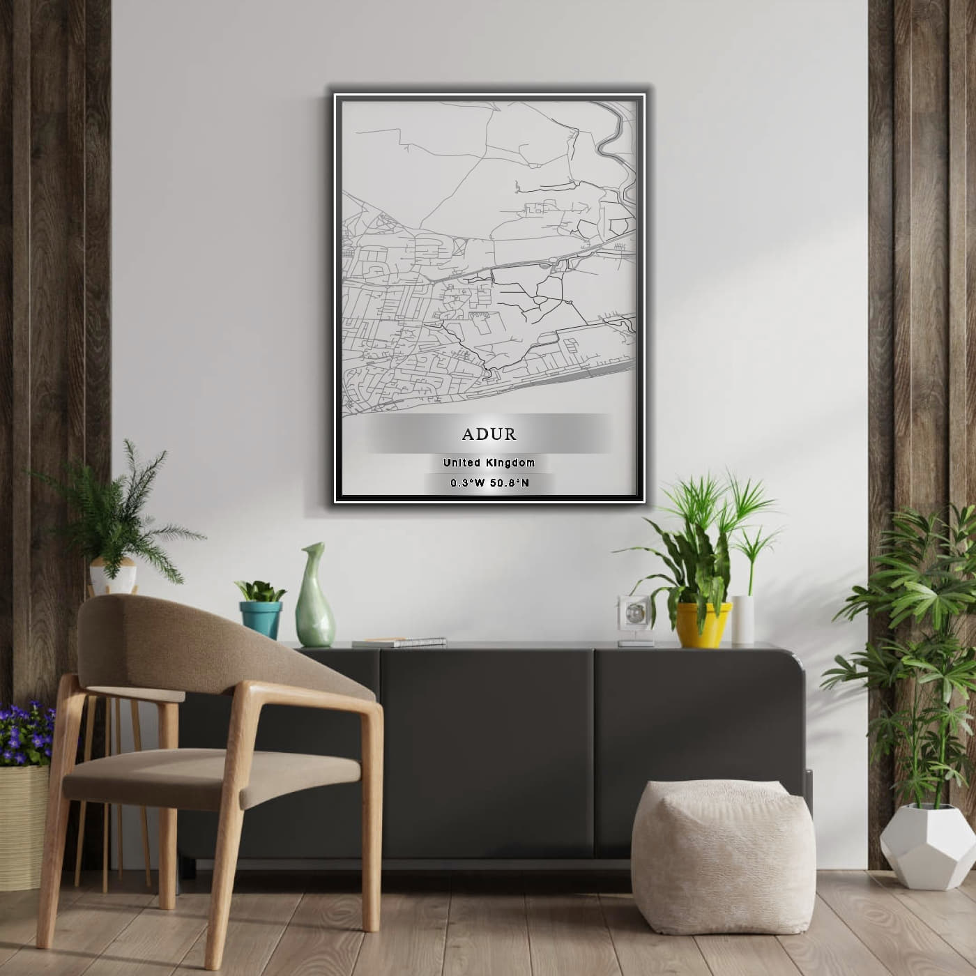 ROAD MAP OF ADUR, UNITED KINGDOM BY MAPBAKES