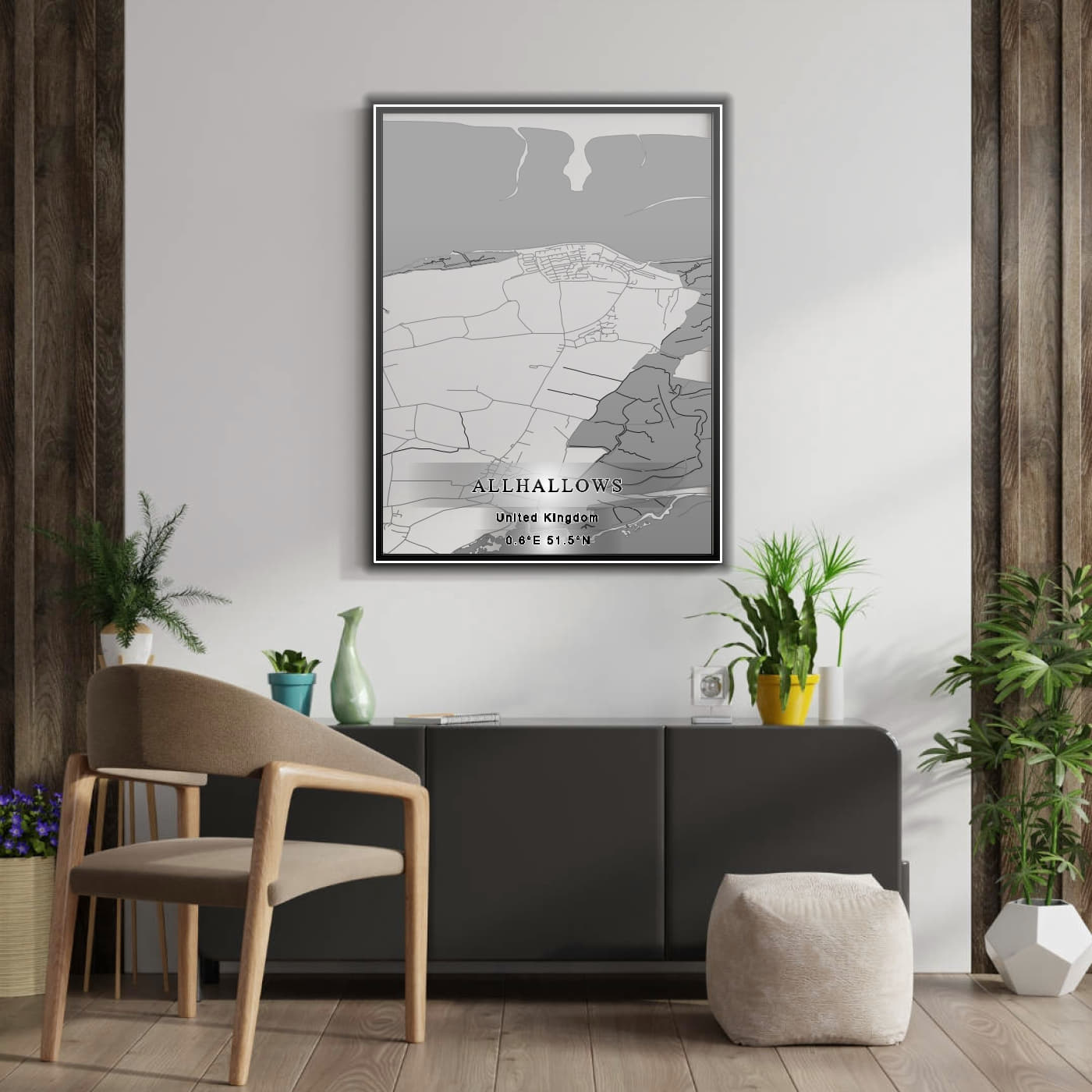 ROAD MAP OF ALLHALLOWS, UNITED KINGDOM BY MAPBAKES