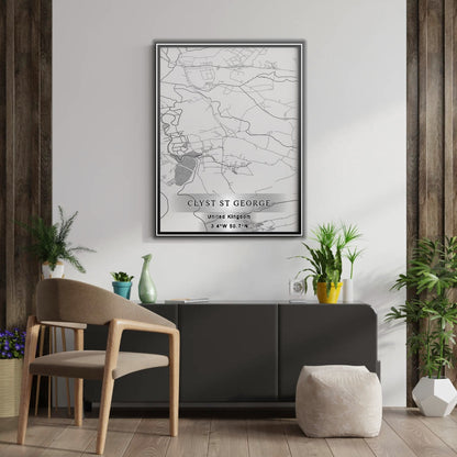 ROAD MAP OF CLYST ST GEORGE, UNITED KINGDOM BY MAPBAKES