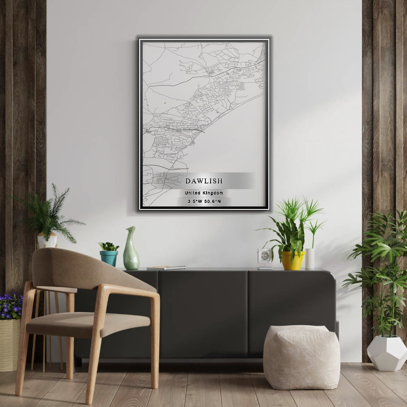 ROAD MAP OF DAWLISH, UNITED KINGDOM BY MAPBAKES