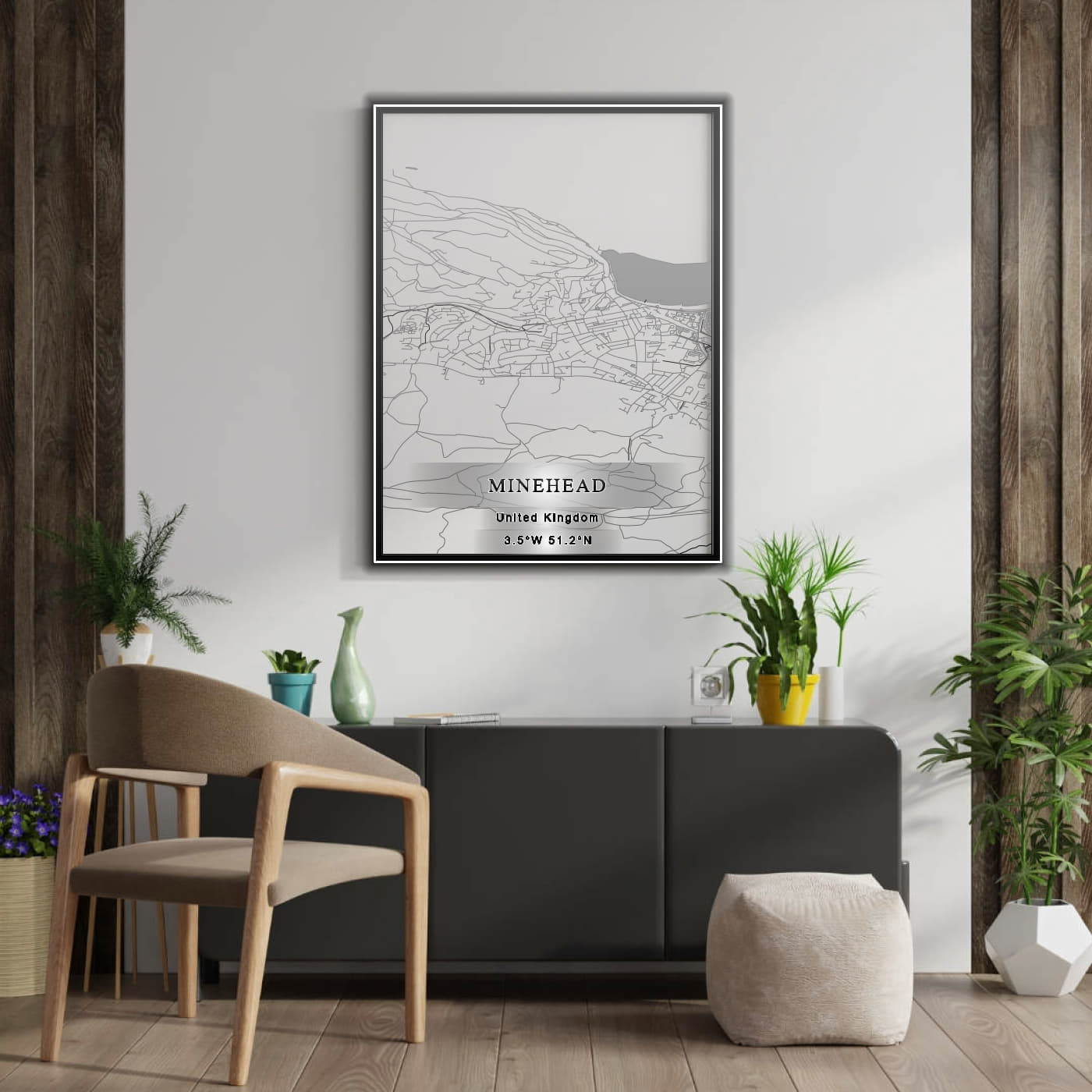 ROAD MAP OF MINEHEAD, UNITED KINGDOM BY MAPBAKES