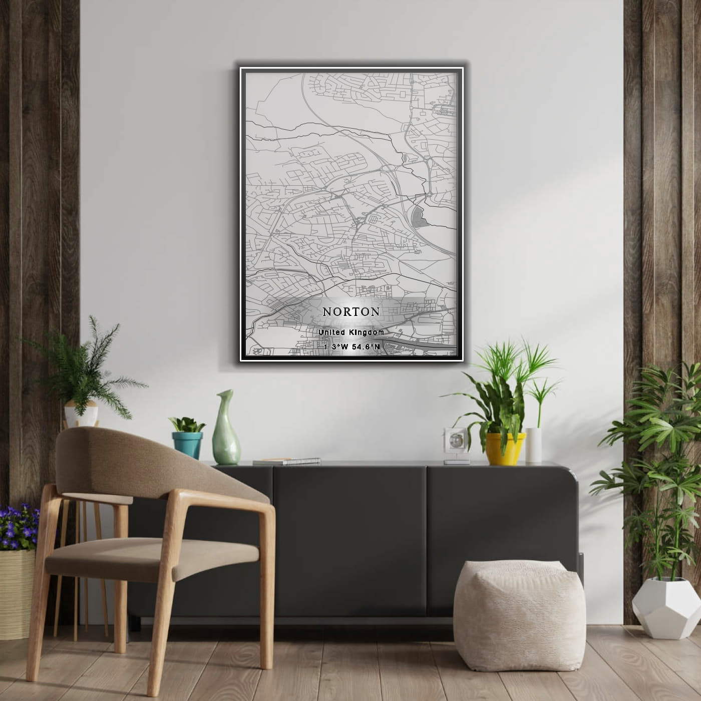 ROAD MAP OF NORTON, UNITED KINGDOM BY MAPBAKES