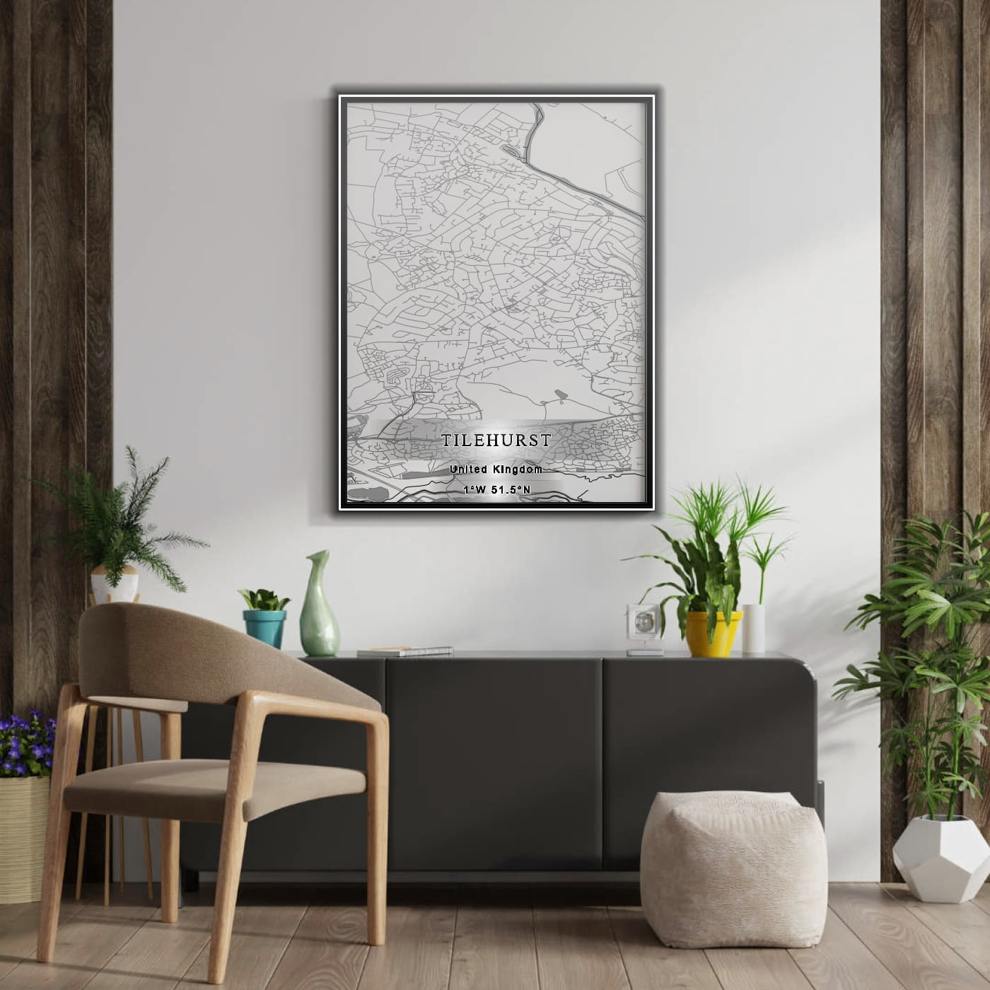 ROAD MAP OF TILEHURST, UNITED KINGDOM BY MAPBAKES