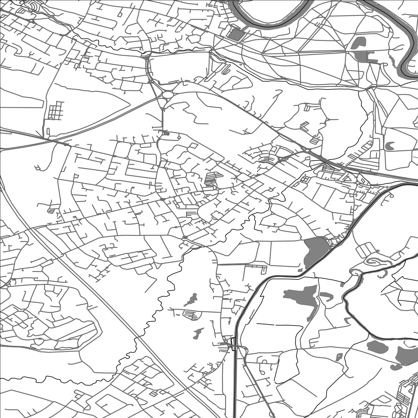 ROAD MAP OF ADDLESTONE, UNITED KINGDOM BY MAPBAKES