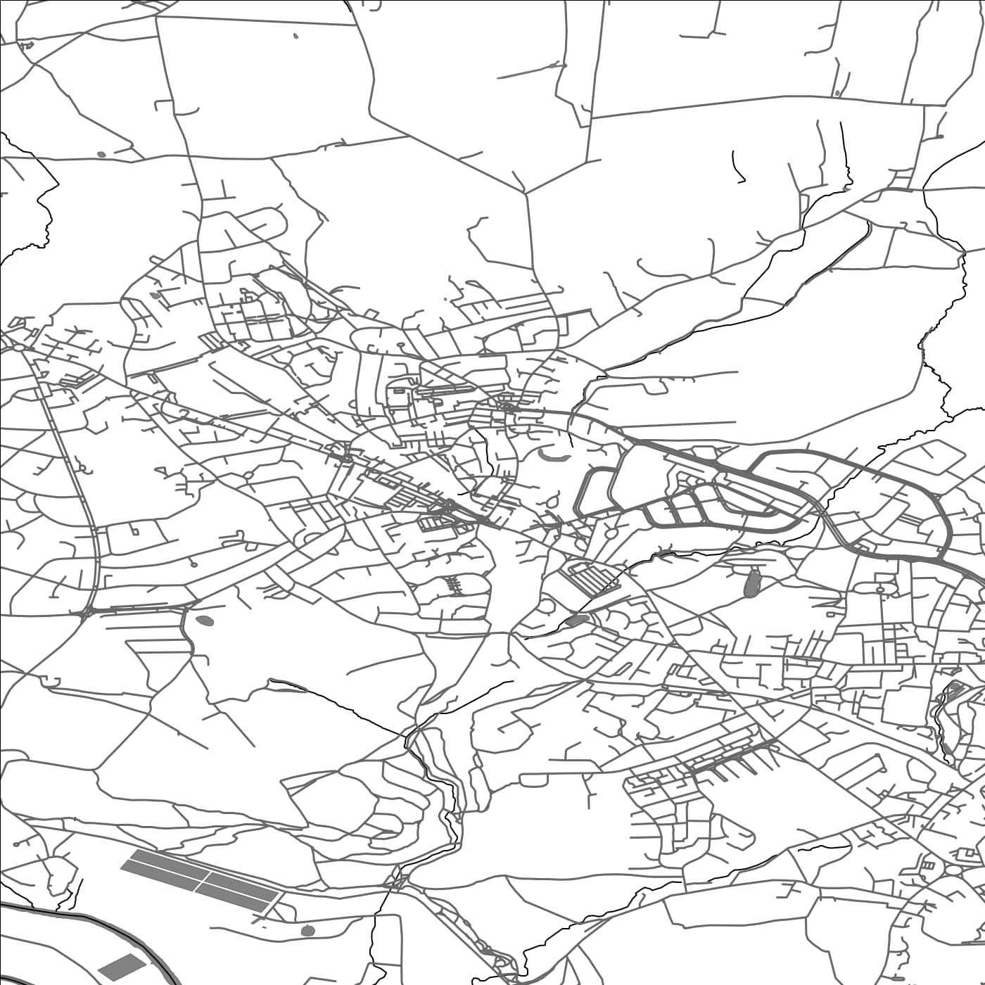 ROAD MAP OF AIREBOROUGH, UNITED KINGDOM BY MAPBAKES