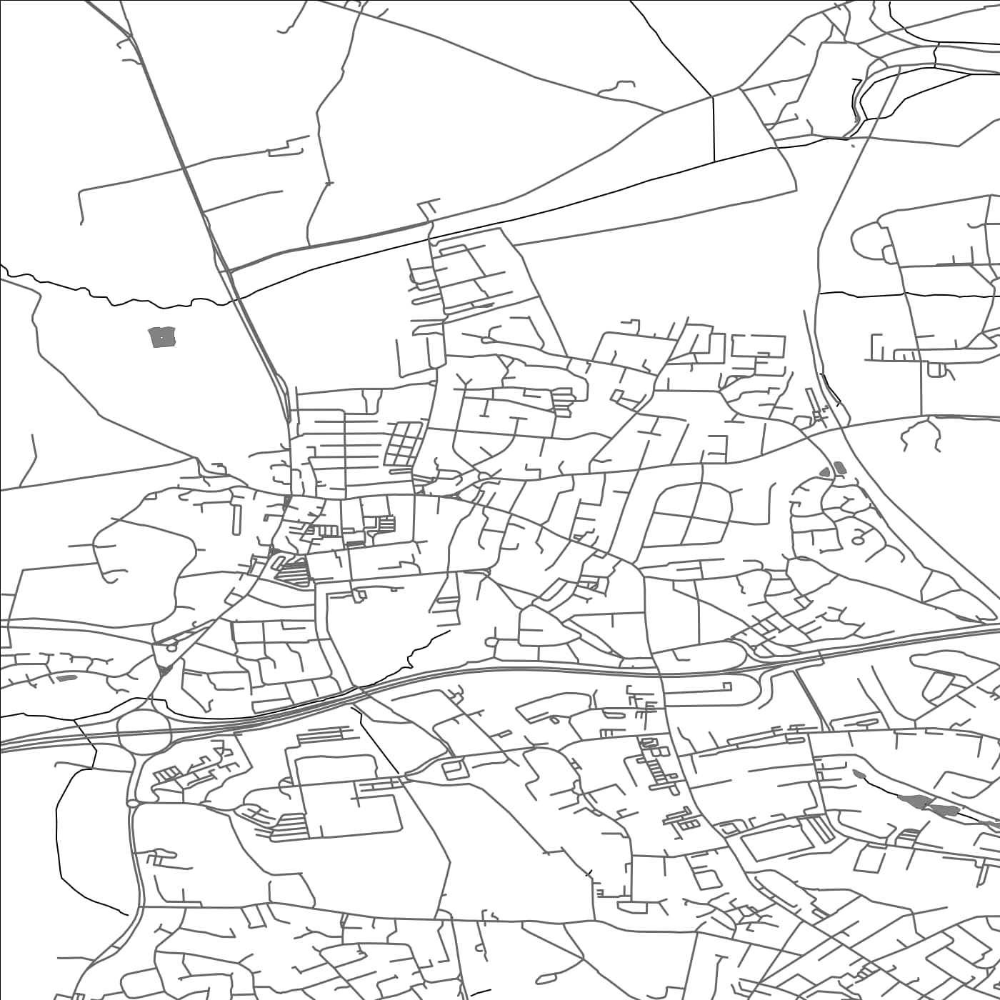 ROAD MAP OF ALFRETON, UNITED KINGDOM BY MAPBAKES